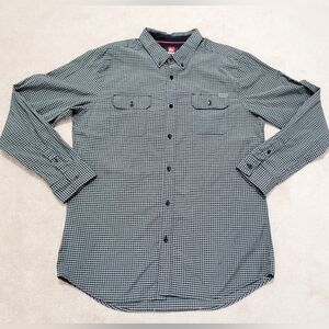 Quicksilver Shirt Mens Long Sleeve Black White Button Down Dress Casual XLarge